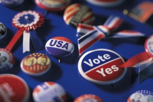 American voting pins