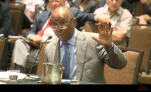 Houston Mayor Sylvester Turner testifies before House Appropriations Committee at the University of Houston.