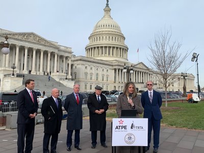 ATPE State President Stacey Ward at a U.S. Capitol press conference